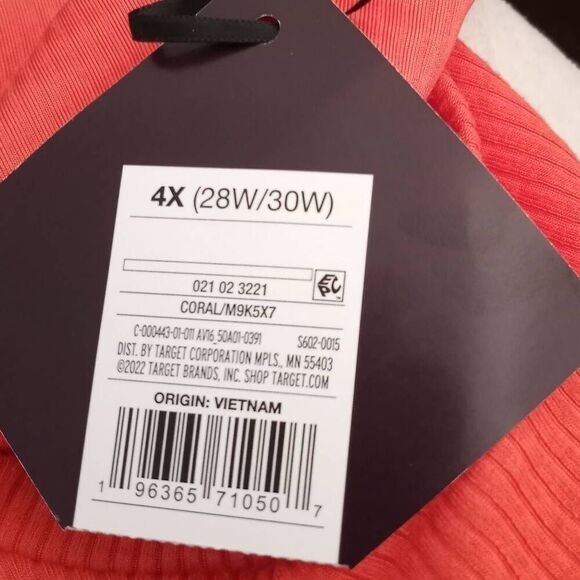 AVA & VIV CORAL/ORANGE CUT OUT TOP SZ.4X NWT. - Picture 7 of 8